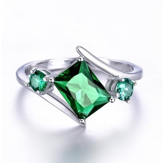 Sterling Fashion style Green Artificial zircon ium ring Image 3