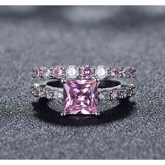 Artificial zircon two color ring cross color separation ring Image 2