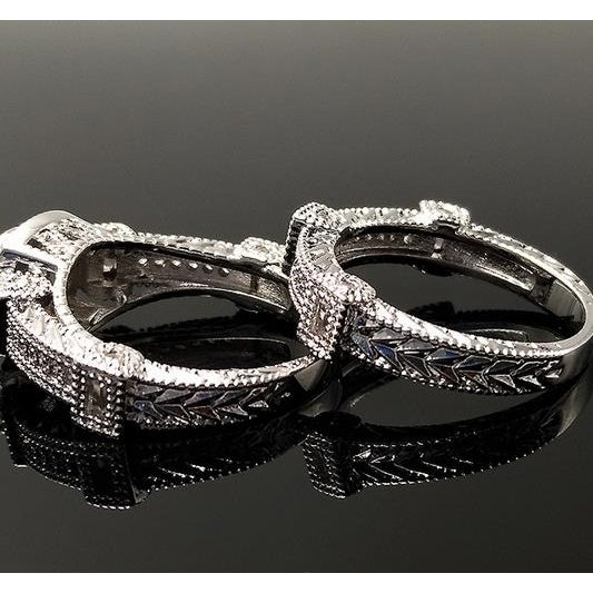 Fashion creative two piece set ring with Artificial zircon ium ring Image 2