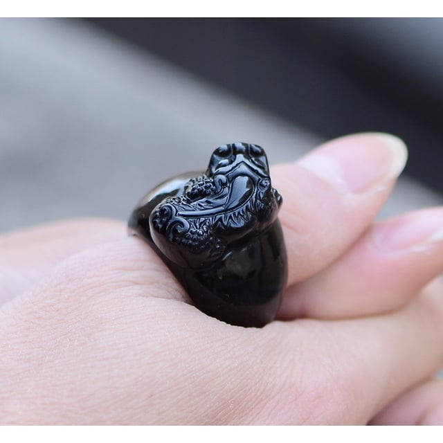 natural Obsidian ring Image 3