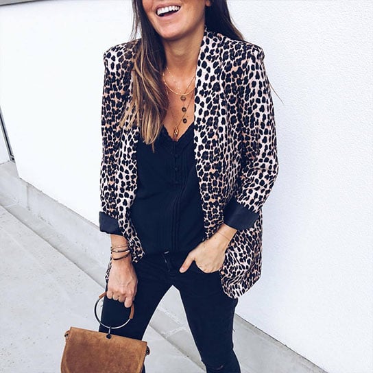 Fashion Leopard Print Chic Blazer Image 1