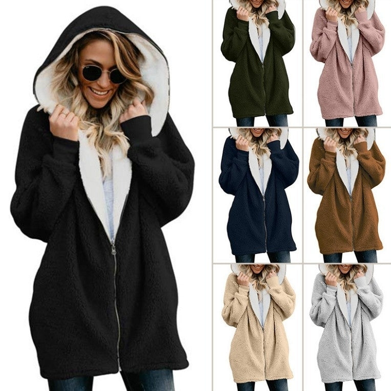 Cozy Fleece Hoodie Winter Outwear Coat Image 1