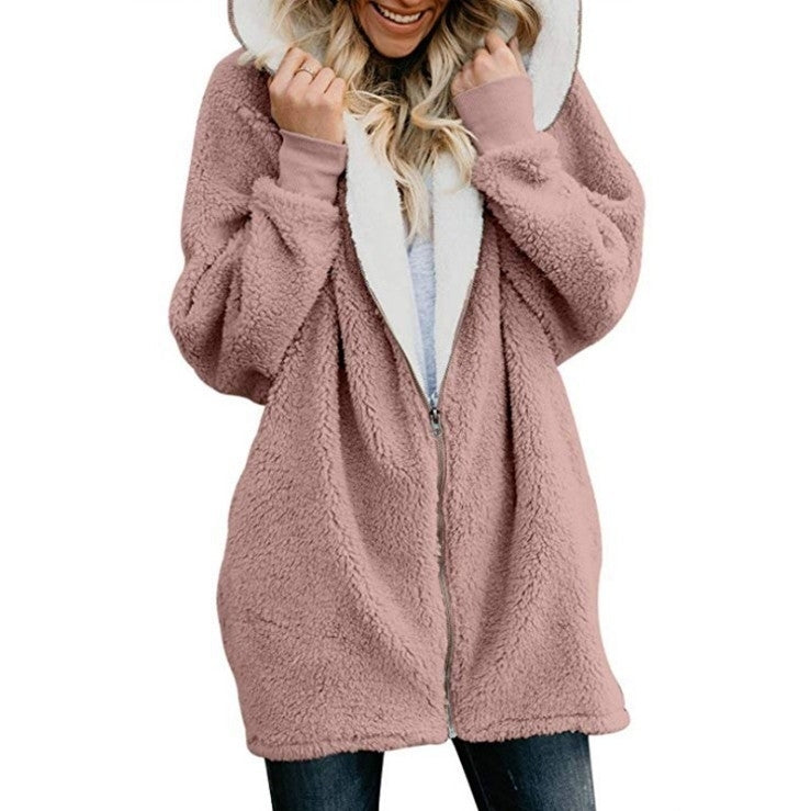 Cozy Fleece Hoodie Winter Outwear Coat Image 2