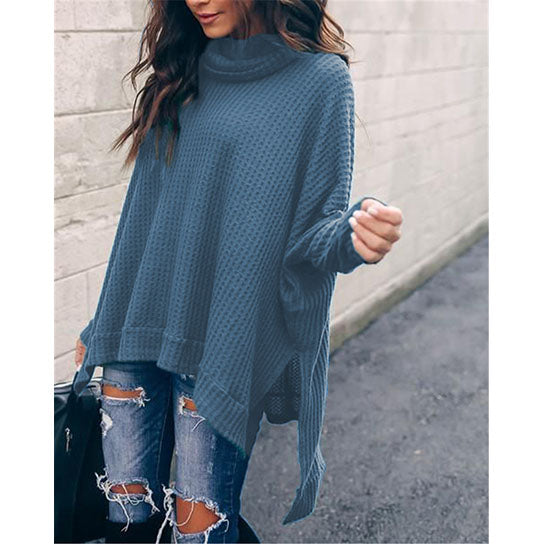 Waffle Knit Oversize Casual Top Tunic Image 3