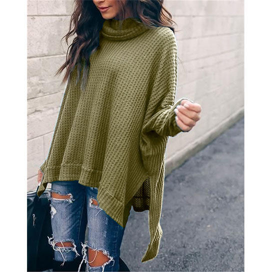 Waffle Knit Oversize Casual Top Tunic Image 4