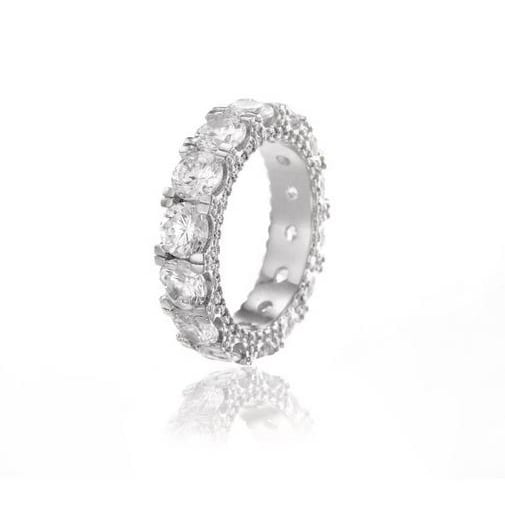 Artificial zircon ring claw set with AAA Artificial zircon Popular style -plated ring Image 1