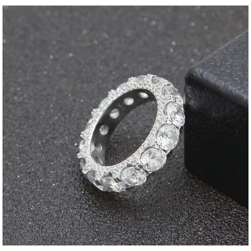 Artificial zircon ring claw set with AAA Artificial zircon Popular style -plated ring Image 2