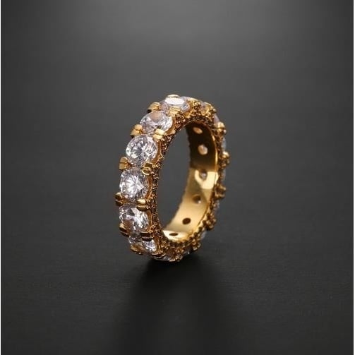 Artificial zircon ring claw set with AAA Artificial zircon Popular style -plated ring Image 6