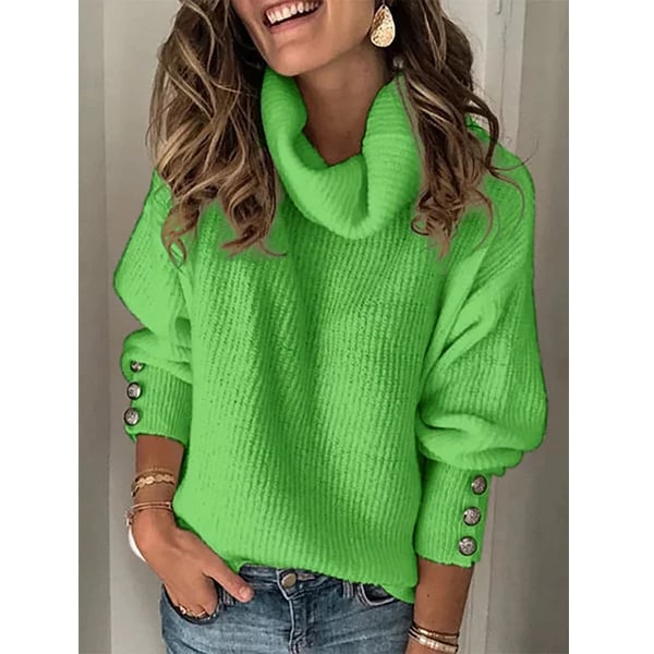 Plus Size Long Sleeve Plain Casual Sweater Image 3