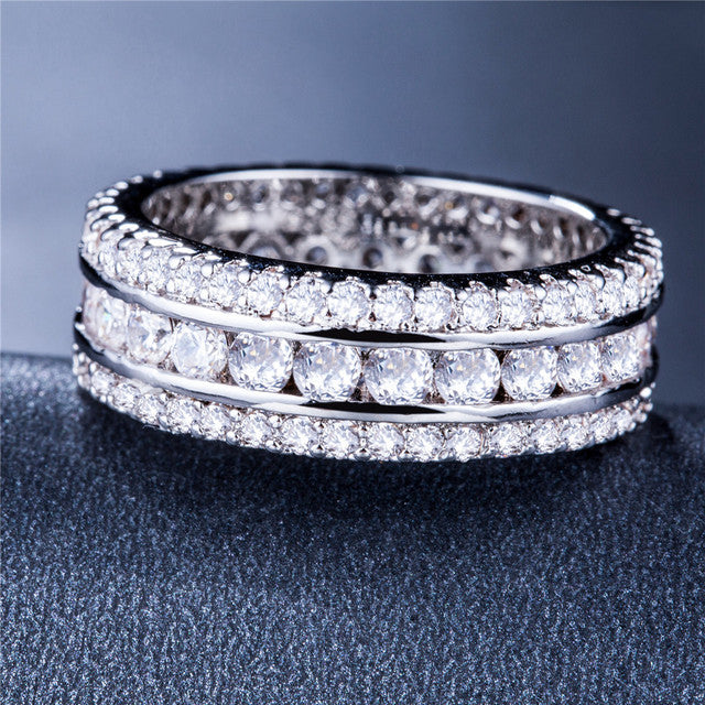 exaggerated luxury lady ring full Plated Fashion style Artificial zircon ring Image 3