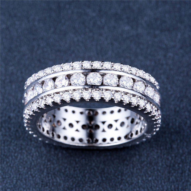 exaggerated luxury lady ring full Plated Fashion style Artificial zircon ring Image 4