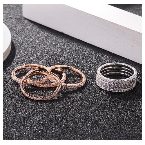 Fashionable and simple S sterling Fashion style single row ring Image 1