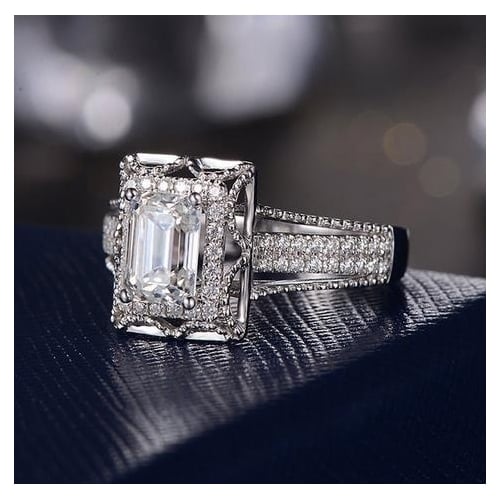 High grade luxurious full micro setting Artificial zircon lady ring Image 2