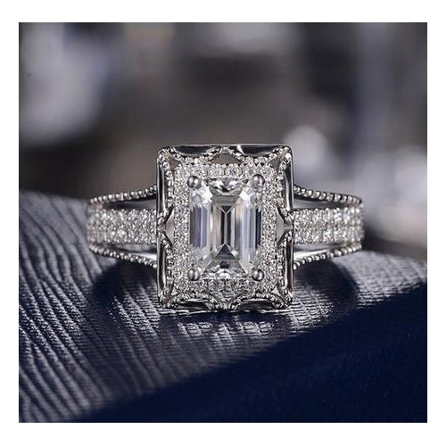 High grade luxurious full micro setting Artificial zircon lady ring Image 4