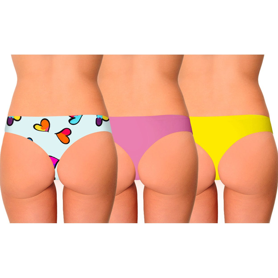 AQS Ladies Seamless Thong 3 Pack Laser Bonded Seamless Thong 3 Pack. Super Image 2