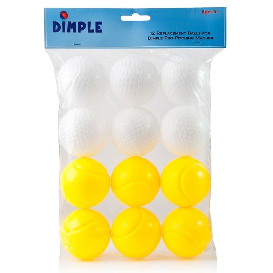 Dimple Plastic 2 inc Pitching White and Yellow 12 Balls Toy For Kids and Childrens Gift Image 1