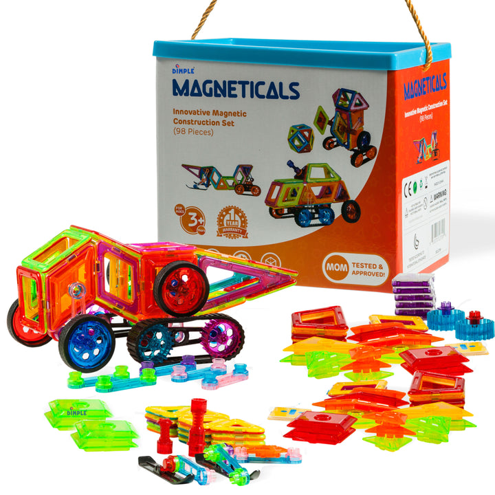 Dimple Magneticals 98-Piece Magnetic Building Tiles Set for Kids Creativity Image 1