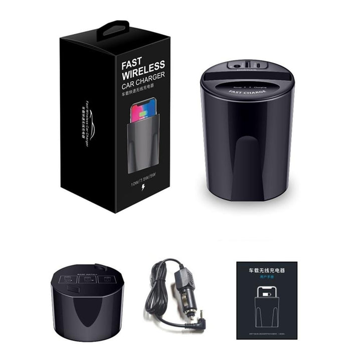 Fast QI Wireless Car Charger For Samsung Galaxy S9 S8 S7 S6 Edge iphone 8 10 X fast wireless charger cup Quick holder Image 4