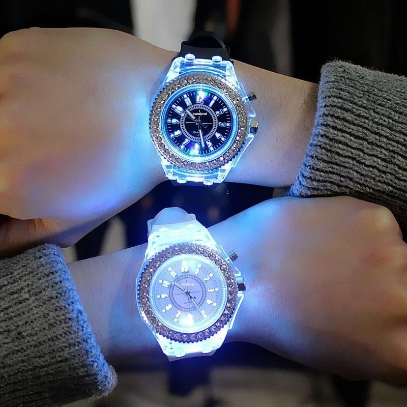 Personality Trends Students Lovers Jellies Luminous Watches for Unisex Image 1