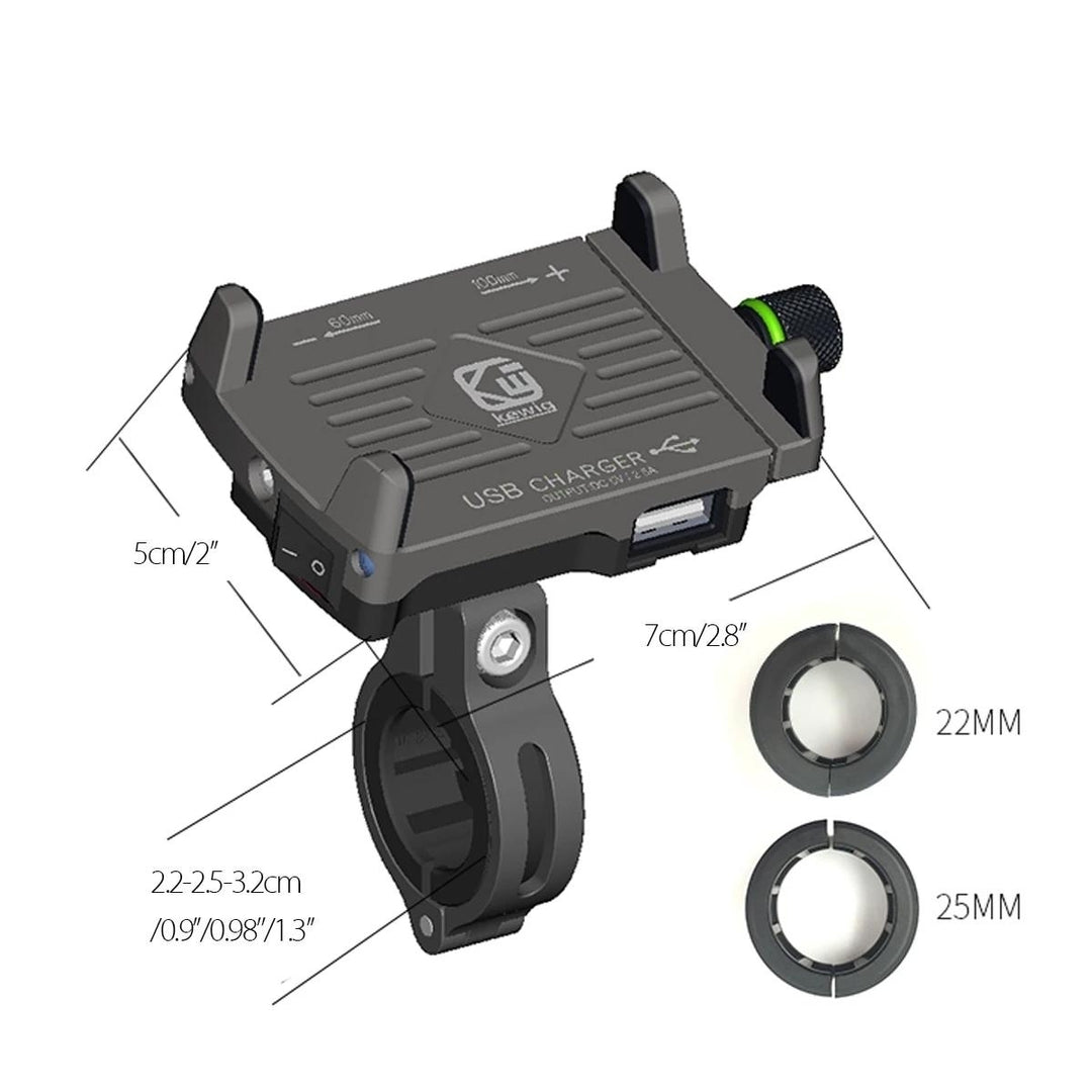 Universal Aluminum Motorcycle Phone Holder USB Charger Cell Bicycle for iPhone X 8 7 Fast Charging Image 4