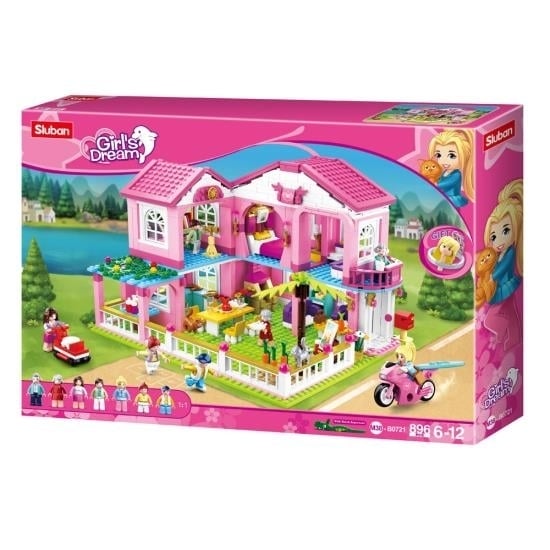 Sluban Kids Girls Dream Villa 896 Pc Building Blocks Colorful 3D Stackable Toys for Kids Image 1