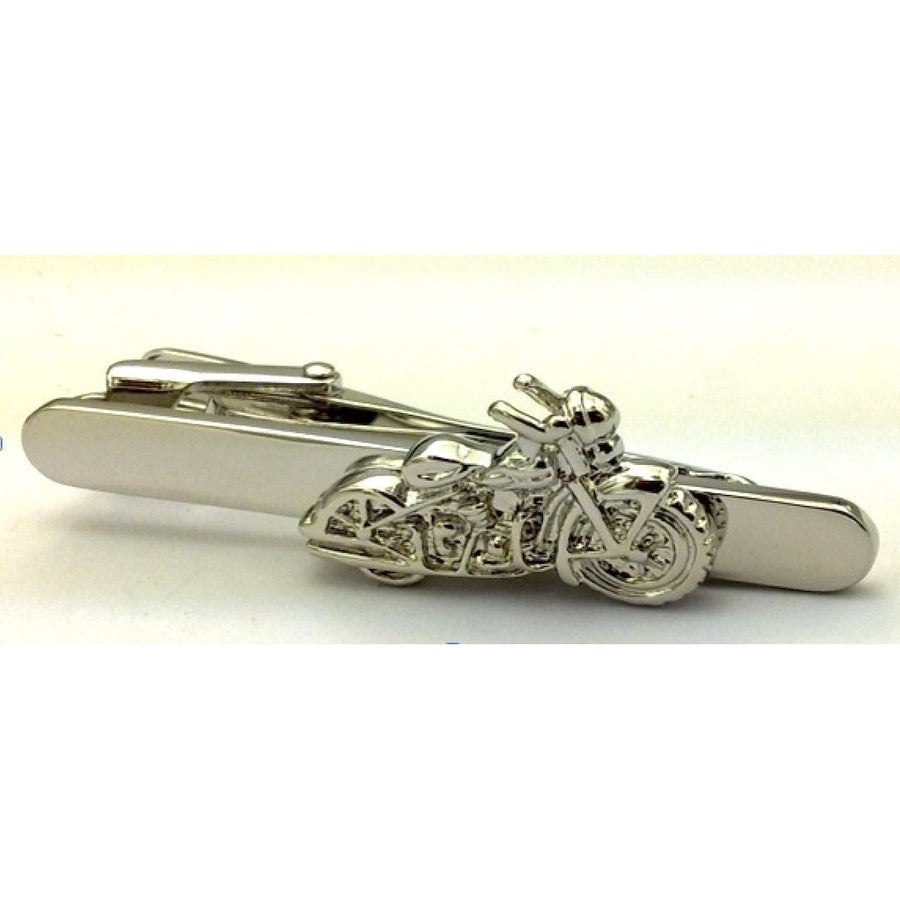 Silver Harley Motorcycle Bike Tie Clip Tie Bar Silver Tone Very Cool Comes with Gift Box Image 1