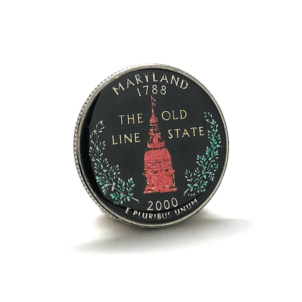 Collector Hand Painted Maryland State Quarter Enamel Coin Lapel Pin Tie Tack Travel Souvenir Coins Keepsakes Cool Fun Image 2