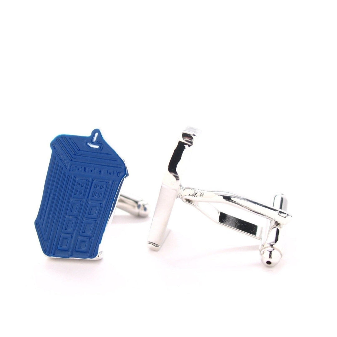 Classic Blue Cufflinks London Police Box Phone Booth Cufflinks Cuff Links Image 2