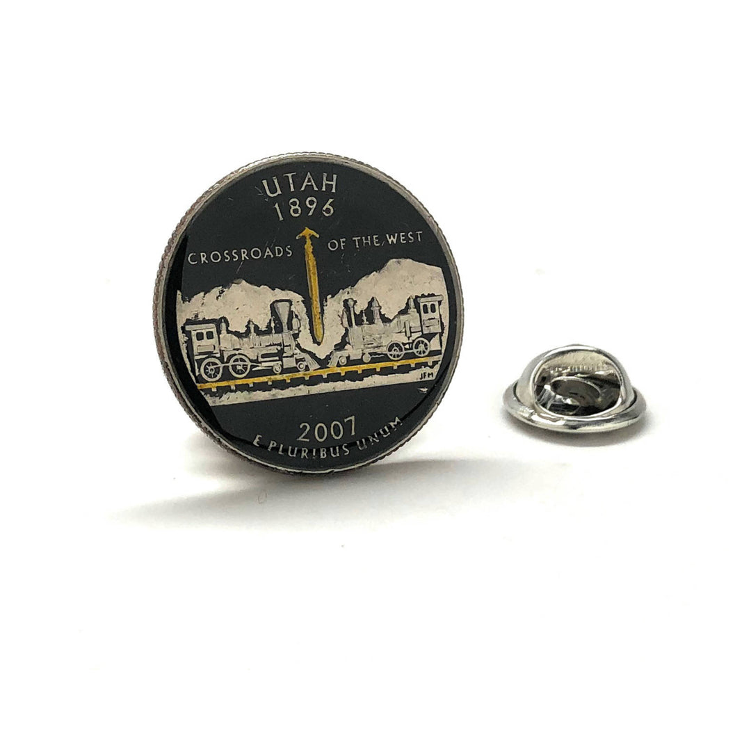 Enamel Pin Hand Painted Utah State Quarters Enamel Coin Lapel Pin Tie Tack Collector Pin Travel Souvenir Coin Cool Fun Image 1