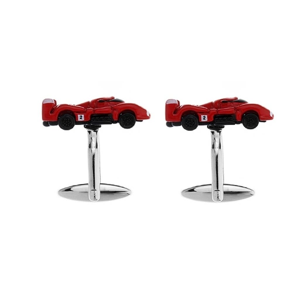 Sports Car Racing Cufflinks Red Finish 3D Detailed Grand Touring Fun Cool Unique Design Cuff Links Comes with Gift Box Image 3