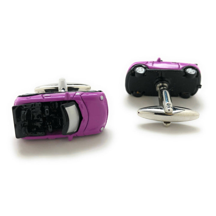 Fuchsia Convertible Car Cufflinks Hot Violet Color Finish Collection Classic Fun Cool Unique Cuff Links Comes with Gift Image 4