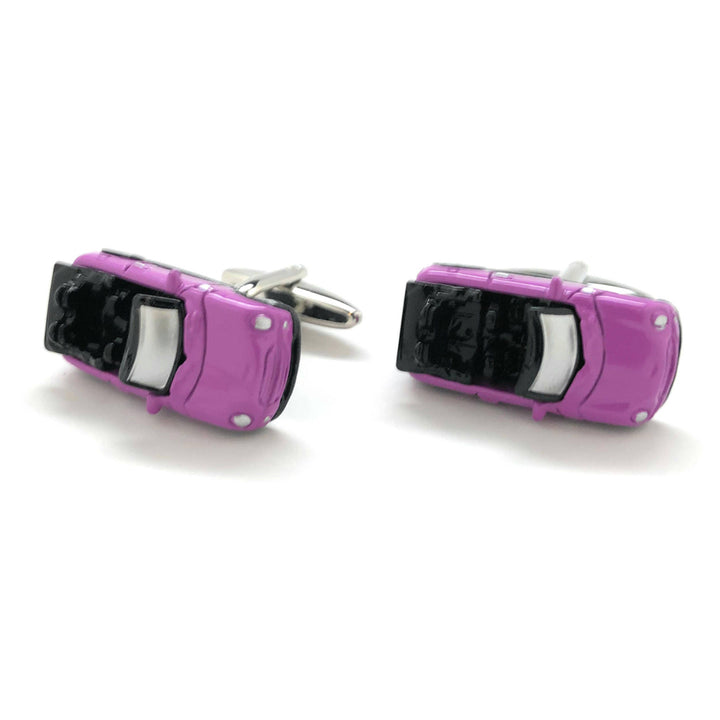 Fuchsia Convertible Car Cufflinks Hot Violet Color Finish Collection Classic Fun Cool Unique Cuff Links Comes with Gift Image 4