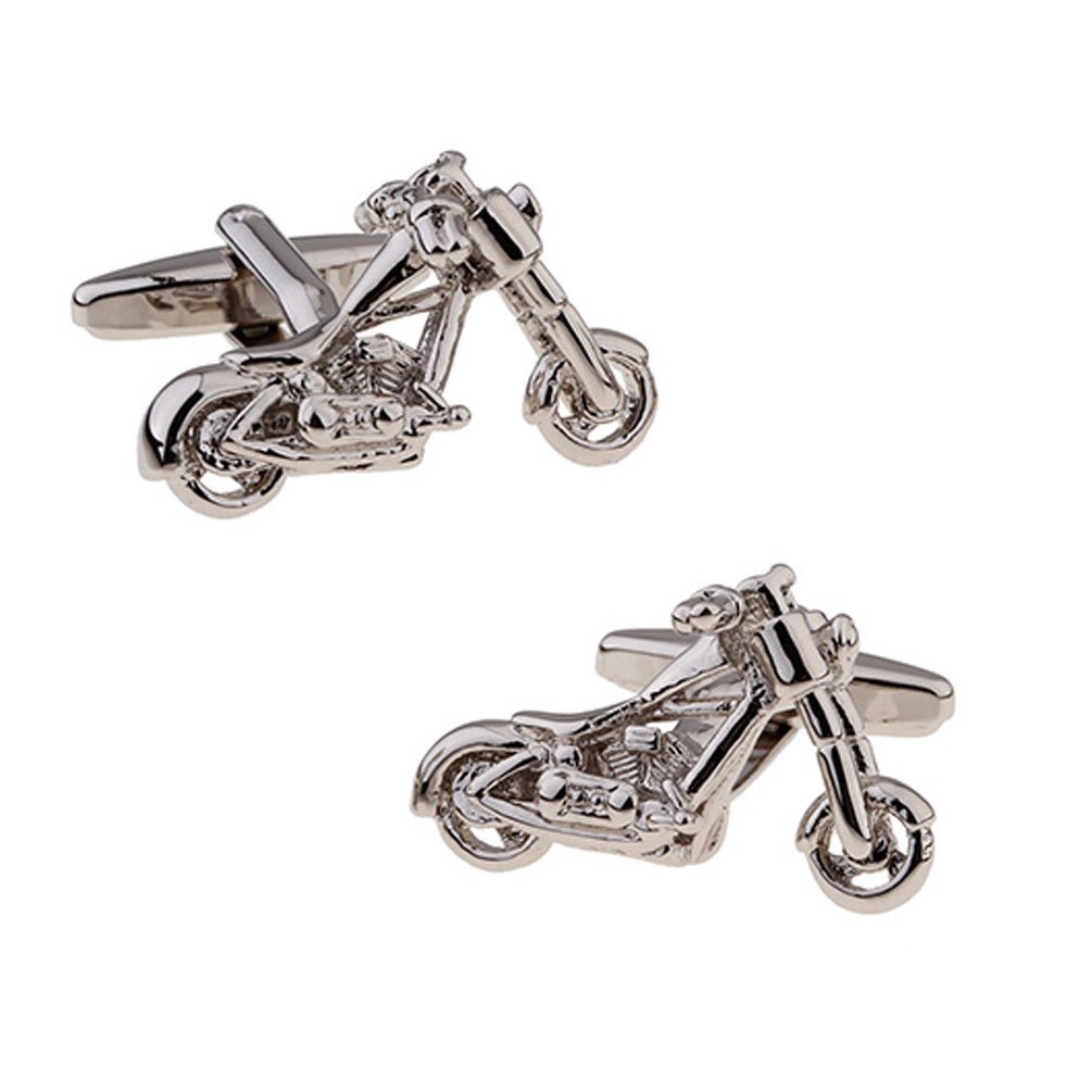 Silver Chopper Cufflinks Easy Rider Big Motor Cycle Motorcycle Bike Unique Fun Classy Free as a Bird Cuff Links Comes Image 1