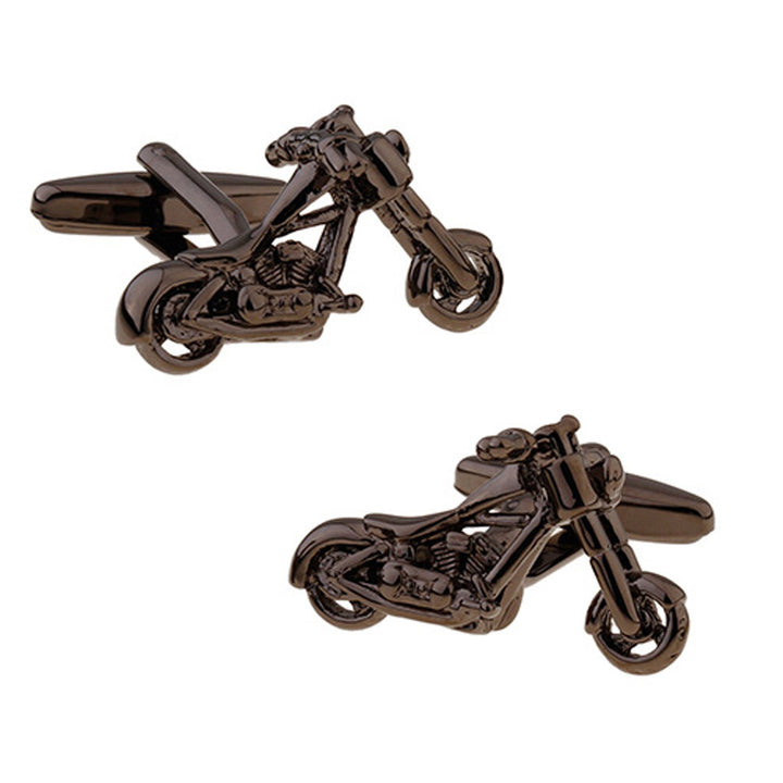 Gunmetal Chopper Cufflinks Easy Rider Big Motor Cycle Motorcycle Bike Unique Fun Classy Free as a Bird Cuff Links Comes Image 1