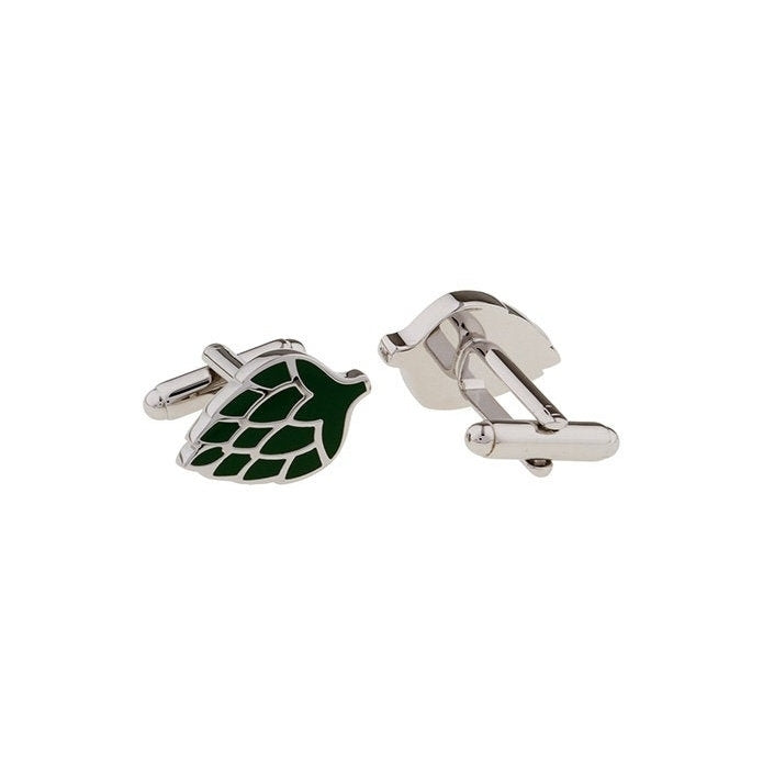 Acorn Cufflinks Silver Green Enamel Strong Seed Cuff links Image 2