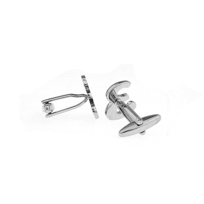 Silver Tone Number "3" Cufflinks Silver Tone 3 Cut Numbers Personal Cuff Links Image 2