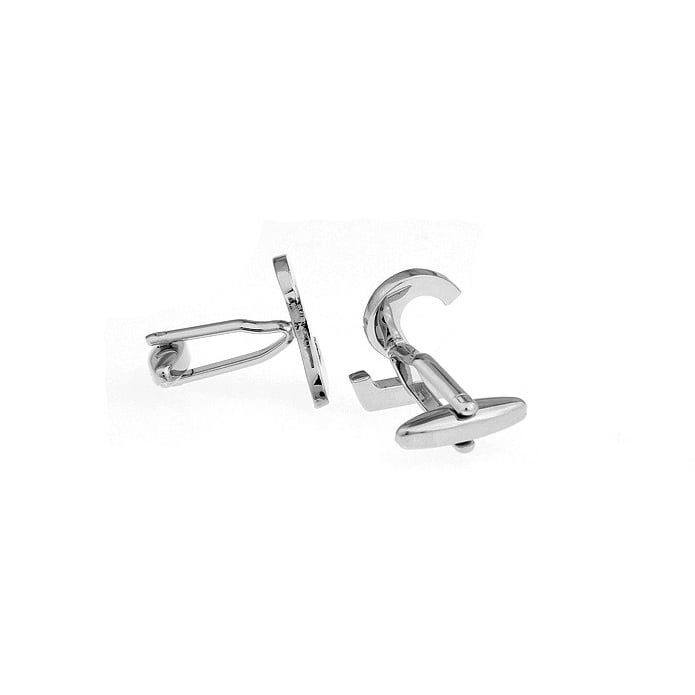 Silver Tone Number "2" Cufflinks Silver Tone  2 Cut Numbers Personal Cuff Links Image 2