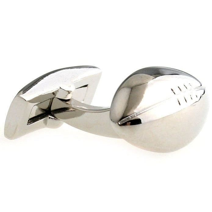 Silver Cufflinks 3D Football Cufflinks Rugby Ball Whale Tail Cufflinks Cuff Links Sports Quarterback Image 1