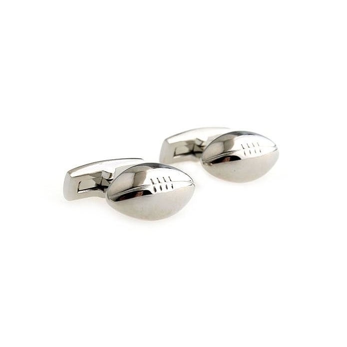 Silver Cufflinks 3D Football Cufflinks Rugby Ball Whale Tail Cufflinks Cuff Links Sports Quarterback Image 2