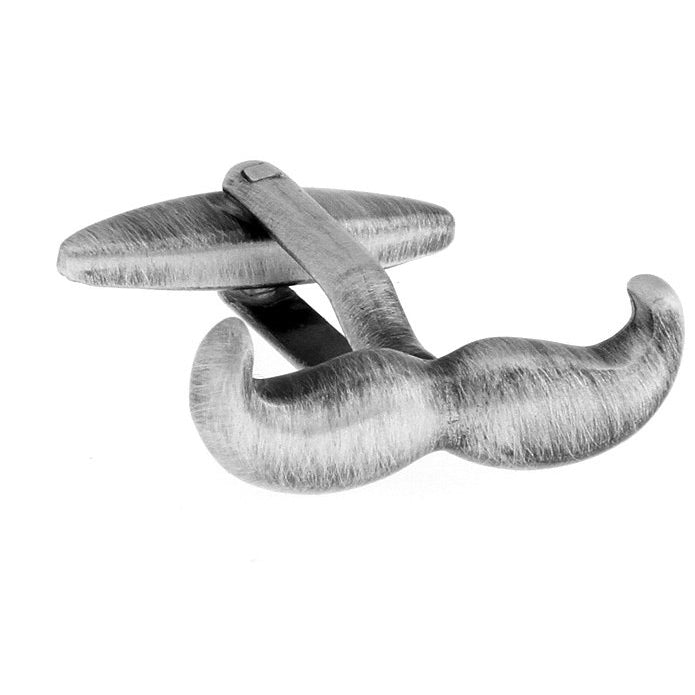 Mustache Cufflinks Like Papa Upper Lip Beard Movember Gunmetal Finish Moustache Cuff Links Geek Wear Gifts for Him Gifts Image 2