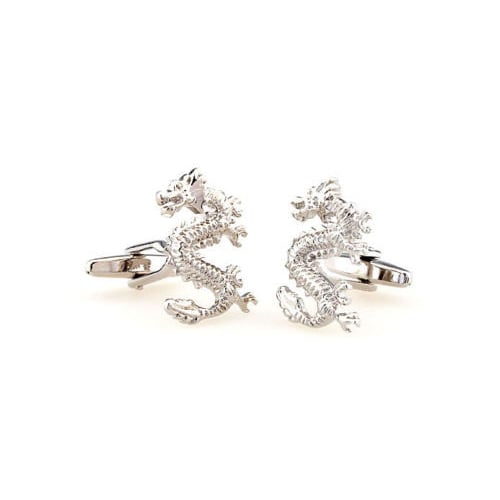 Standing Dragon Cufflinks Silver Tone Rising Dragon Cuff Links Cufflinks Image 2