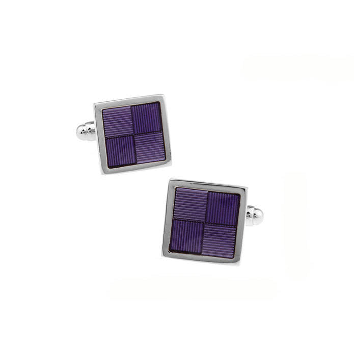 Purple Montana Checkered Square Cufflinks Shades of Purple on Purple Cuff Links Comes with Gift Box Image 1