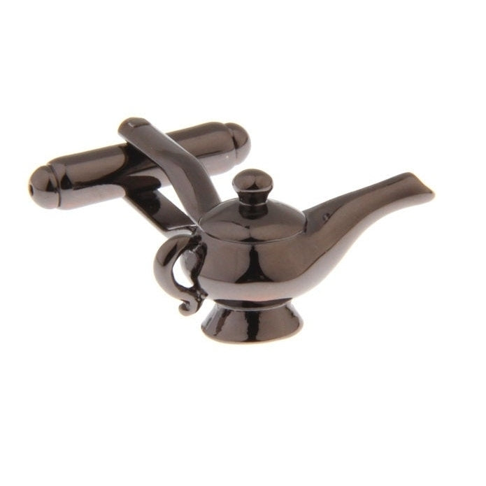 The Arabian Night Gunmetal Tone Aladdin Lucky Magic Genie Lamp Cufflinks Cuff Links Custom Cufflinks Image 1