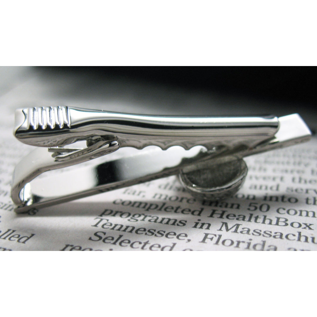 Punisher Skull Tie Bar Silver Toned Gothic Skulls Classic Men Tie Clip Image 3