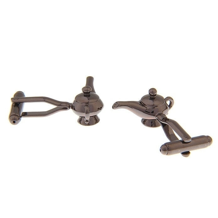 The Arabian Night Gunmetal Tone Aladdin Lucky Magic Genie Lamp Cufflinks Cuff Links Custom Cufflinks Image 2