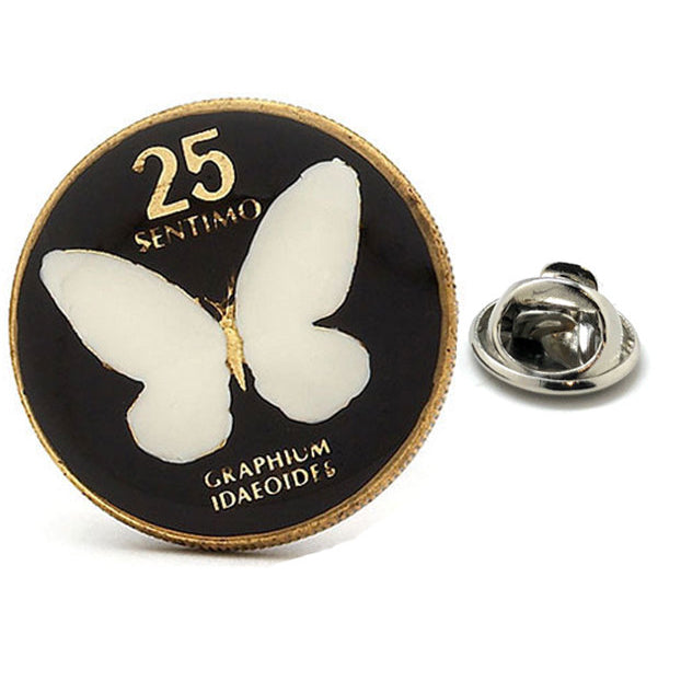 Enamel Pin Philippines Enamel Coin Lapel Pin Tie Tack Collector Pin Black White Coin Butterfly Travel Souvenir Art Hand Image 1