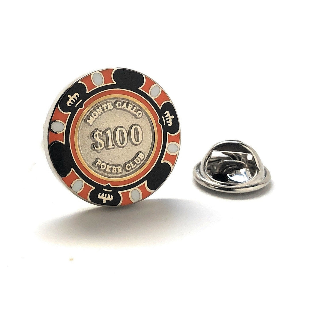 Las Vegas Enamel Pin Round Silver Working Roulette Wheel Casino Poker Chip Lucky 7 Lapel Pin Working Dice Tie tack Image 4