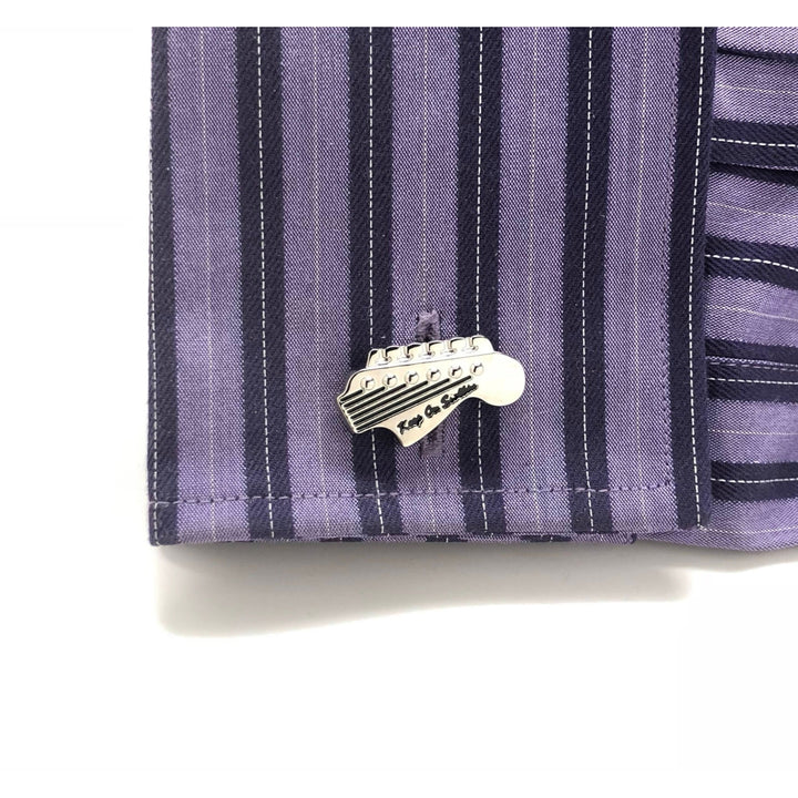 Electric Guitar Head Cufflinks Rock and Roll Forever Cool Cuff Links Comes with Gift Box Image 4