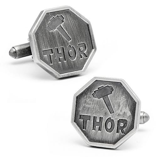 Norse Mythology Pewter Thors Hammer Thunder and Lightning Cufflinks Cuff Links Image 1