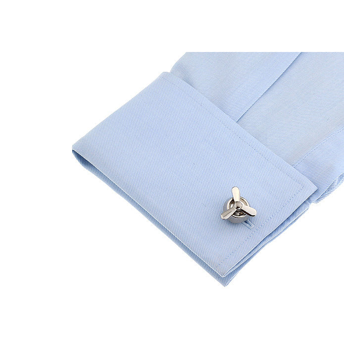 Propeller Cufflinks Silver Airplane Prop Spinner Flying Cuff Links Cufflinks Image 4